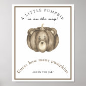 Pumpkin Babydusche Rate wie viele Kürbis Poster (Vorne)