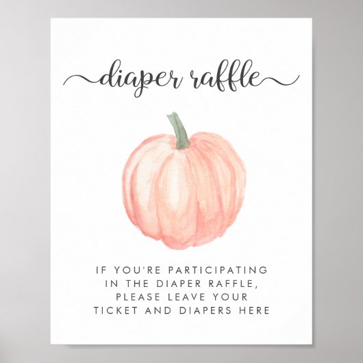 Pumpkin Babydusche Windelwindeln abziehen Zeichen Poster (Vorne)