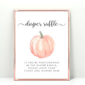 Pumpkin Babydusche Windelwindeln abziehen Zeichen Poster