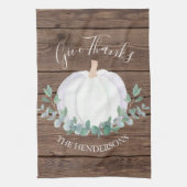 Pumpkin Barn Wood Erntedank Geschirrtuch (Vertikal)