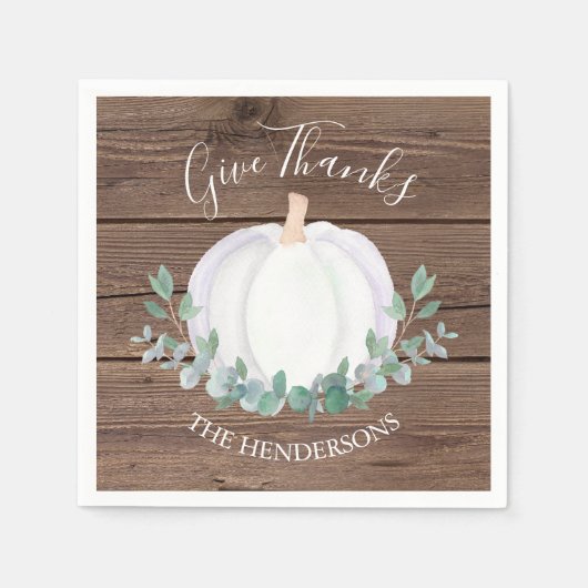 Pumpkin Barn Wood Erntedank Serviette (Vorderseite)