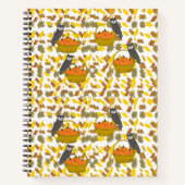Pumpkin Basket Fall Leaves Spiral Notebook Notizblock (Vorderseite)