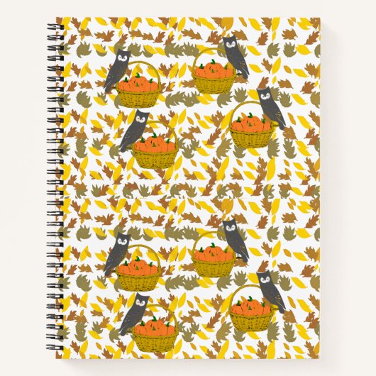 Pumpkin Basket Fall Leaves Spiral Notebook Notizblock (Vorderseite)