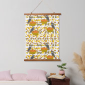 Pumpkin Basket Fall Leaves Wall Tapestry Wandteppich Mit Holzrahmen (Schlafzimmer)