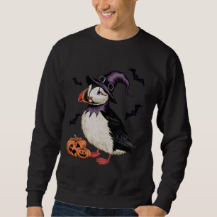 Pumpkin Bat Hexenkostüm Puffin Bird Halloween Sweatshirt