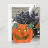 Pumpkin & Bat Postkarte (Vorne/Hinten)