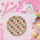 Pumpkin Bat Stars Muster Whimsisches Halloween Pappteller (Party)