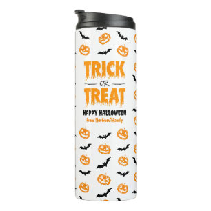 Pumpkin Bat Trick oder Behandlung individuell anpa Thermosbecher