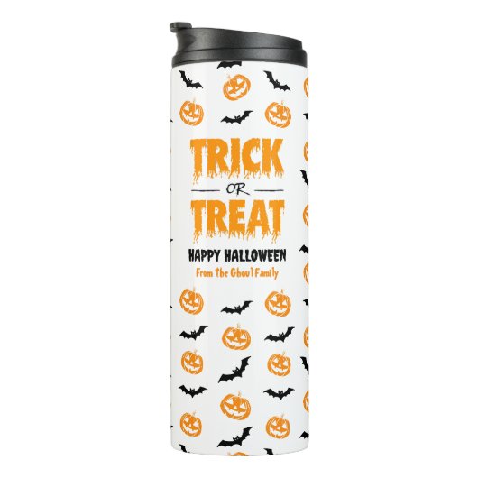 Pumpkin Bat Trick oder Behandlung individuell anpa Thermosbecher (Nach rechts gedreht)