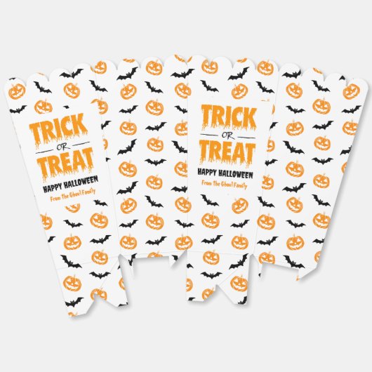 Pumpkin Bat Trick oder Treat Light Popcorn Geschenkschachtel (Ungeklappt)