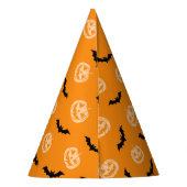 Pumpkin Bat Trick oder Treat Orange Muster Partyhütchen (Rückseite)