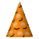 Pumpkin Bat Trick oder Treat Orange Muster Partyhütchen (Links)