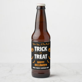 Pumpkin Bat Trick oder Treat Party Dark Bierflaschenetikett