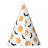 Pumpkin Bat Trick oder Treatment Light Pattern Partyhütchen (Rückseite)