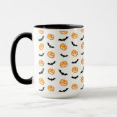 Pumpkin Bat Trick oder Treatment Light Pattern Tasse (Links)