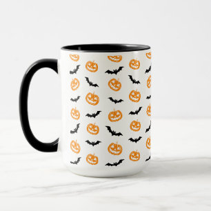Pumpkin Bat Trick oder Treatment Light Pattern Tasse