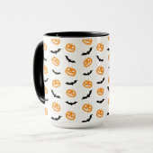 Pumpkin Bat Trick oder Treatment Light Pattern Tasse (Vorderseite Links)