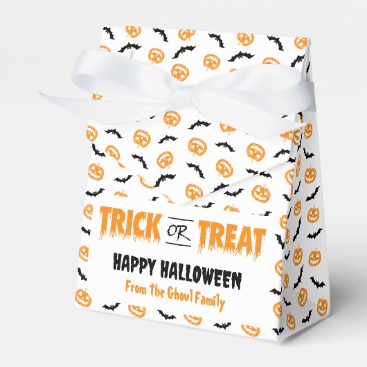 Pumpkin Bat Trick oder Treatment Light Zent Geschenkschachtel (Vorderseite)