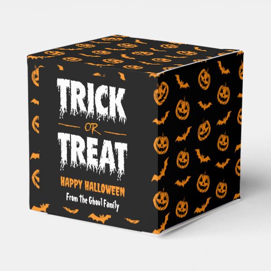 Pumpkin Bat Trick oder Treten Dunkler Cube Geschenkschachtel (Rückseite)