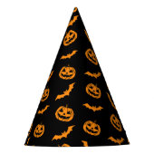 Pumpkin Bat Trick oder Treten dunkles Muster Partyhütchen (Vorderseite)