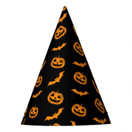 Pumpkin Bat Trick oder Treten dunkles Muster Partyhütchen