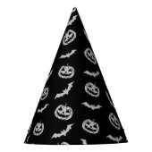 Pumpkin Bat Trick oder Treten schwarzes Muster Partyhütchen (Vorderseite)