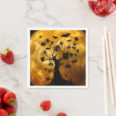 Pumpkin, Bat und Owl Halloween Papier Napkin Serviette (Beispiel)