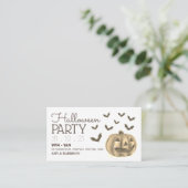 Pumpkin & Bats, Halloween-Party Ticket Einladung (Stehend Vorderseite)