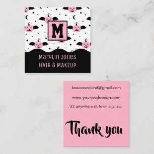 PUMPKIN BATS HALLOWEEN QUADRATISCHE VISITENKARTE