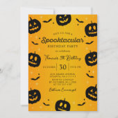 Pumpkin Bats Halloween Spooktacular Geburtstagspar Einladung (Vorderseite)