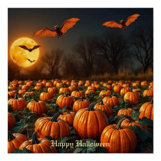 Pumpkin Bats Poster (Vorderseite)