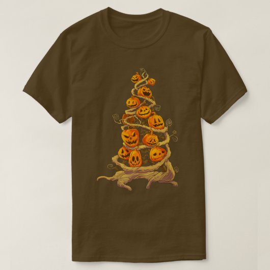 Pumpkin Baum Patch Jackolantern Herbsthalbierung T-Shirt (Design vorne)