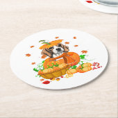 Pumpkin Beagle Erntedank Beagle in Pumpkin Runder Pappuntersetzer (Angewinkelt)