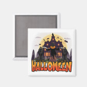 Pumpkin Beängstigend House, Halloween Magnet (Vorderseite/Rückseite)
