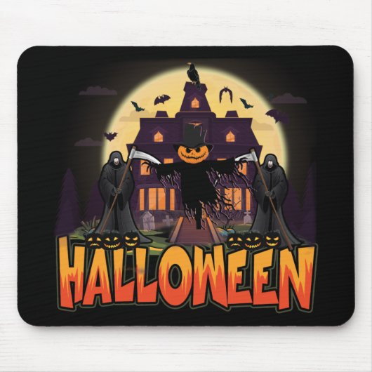 Pumpkin Beängstigend House, Halloween Mousepad (Vorne)