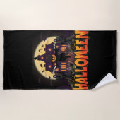 Pumpkin Beängstigend House, Halloween Strandtuch (Vorderseite)