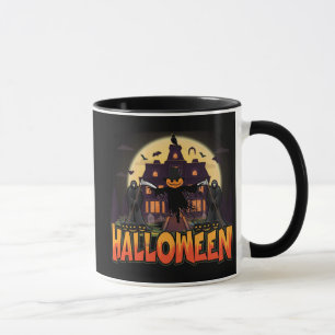 Pumpkin Beängstigend House, Halloween Tasse