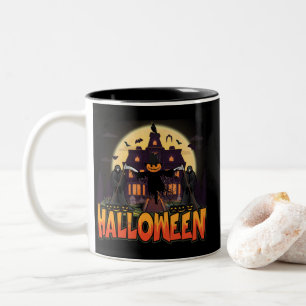 Pumpkin Beängstigend House, Halloween Zweifarbige Tasse