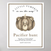 Pumpkin Bear Schnuller Jagd Baby Dusche Spiel Poster (Vorne)