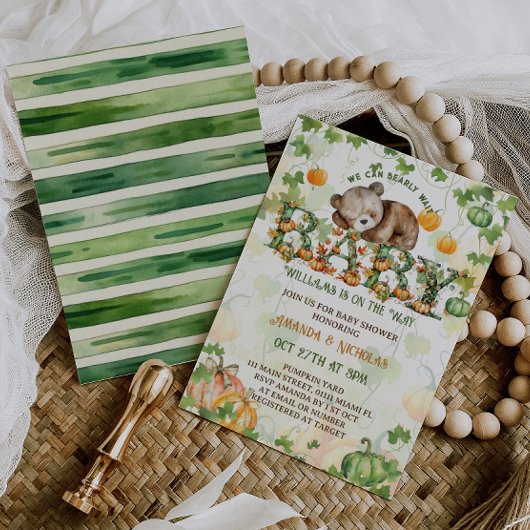 Pumpkin Bearly Wait Baby Dusche Einladung