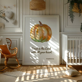 Pumpkin Bibel Verse Wall Art Print Poster