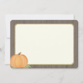 Pumpkin Birth Ankündigung und vielen Dank (Rückseite)