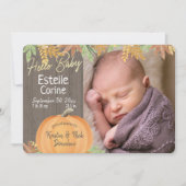 Pumpkin Birth Ankündigung und vielen Dank (Vorderseite)