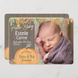 Pumpkin Birth Ankündigung und vielen Dank