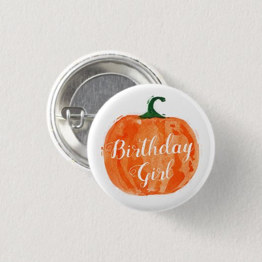 Pumpkin Birthday Button (Vorne & Hinten)