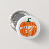 Pumpkin Birthday Button (Vorne & Hinten)