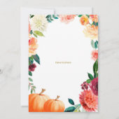 Pumpkin Birthday, ein überraschendes Party im Herb Einladung (Rückseite)