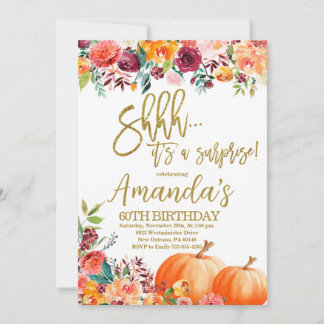 Pumpkin Birthday, ein überraschendes Party im Herb Einladung