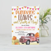 Pumpkin Birthday Einladung (Stehend Vorderseite)