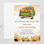 Pumpkin Birthday Einladung (Vorne/Hinten)